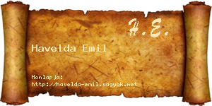 Havelda Emil névjegykártya